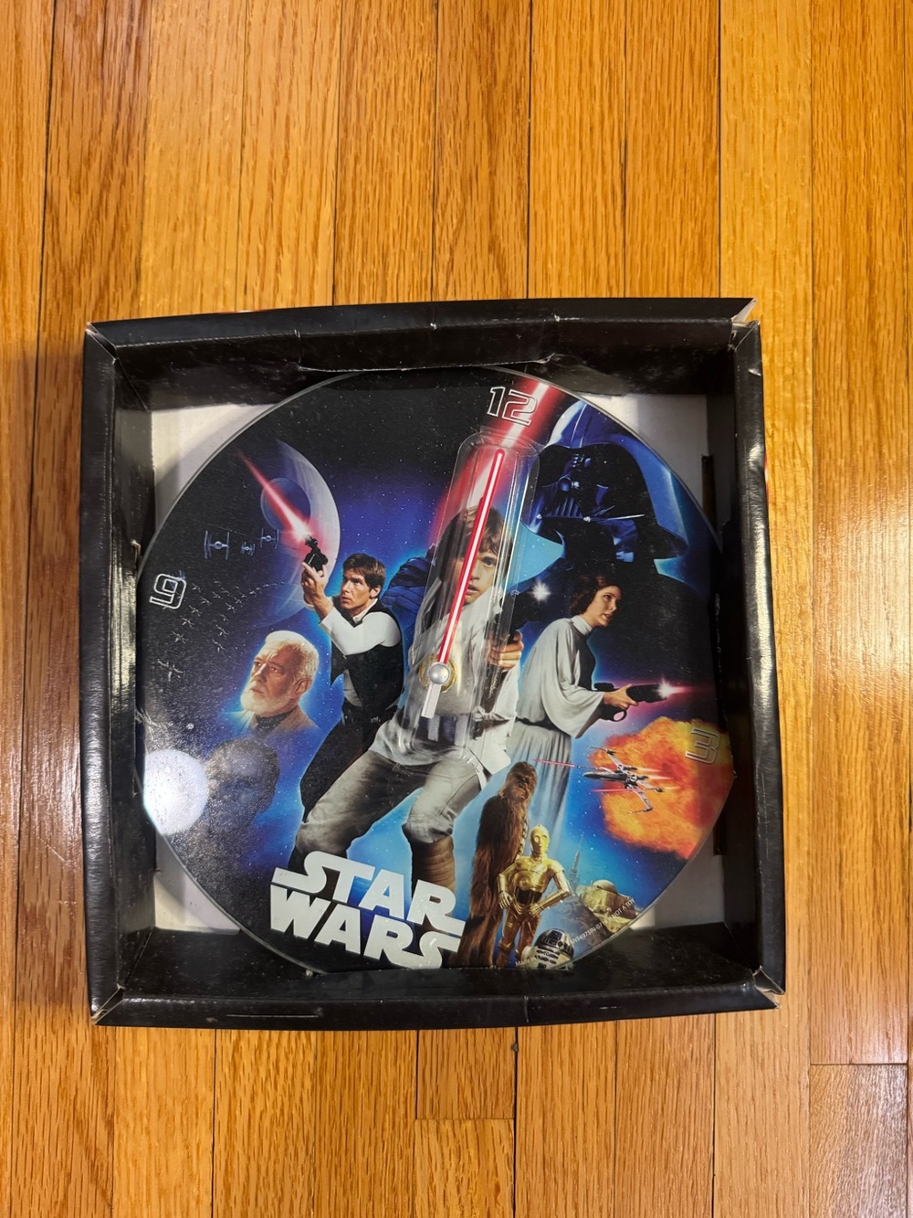 Star Wars 9 Inch Glass Wall Clock Original Characters New in Box